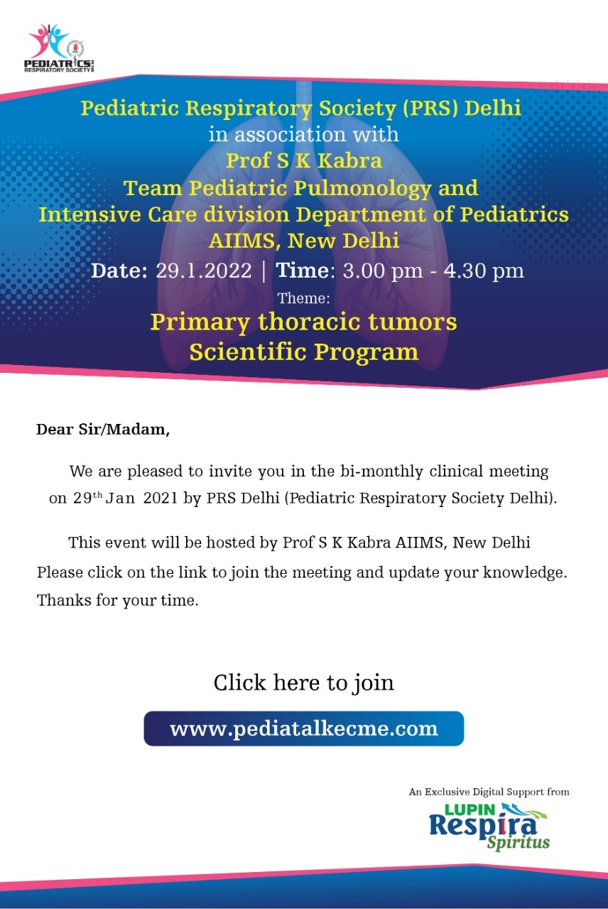 Bimonthly clinical meeting of Pediatrc Respiratory Society Delhi